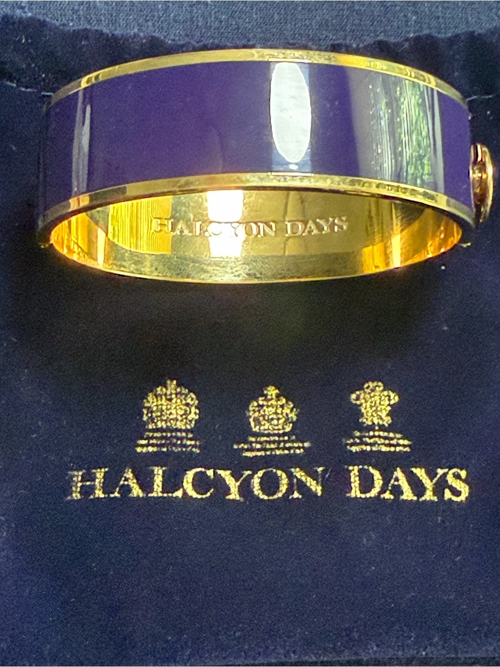 Halcyon Days Purple Enamel and Gold Bangle